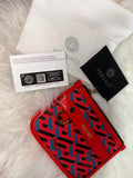 Versace Coated Canvas Calfskin La Greca Modular Zip Pouch