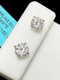 Sterling silver moissanite stud earrings, 1.60 cttw