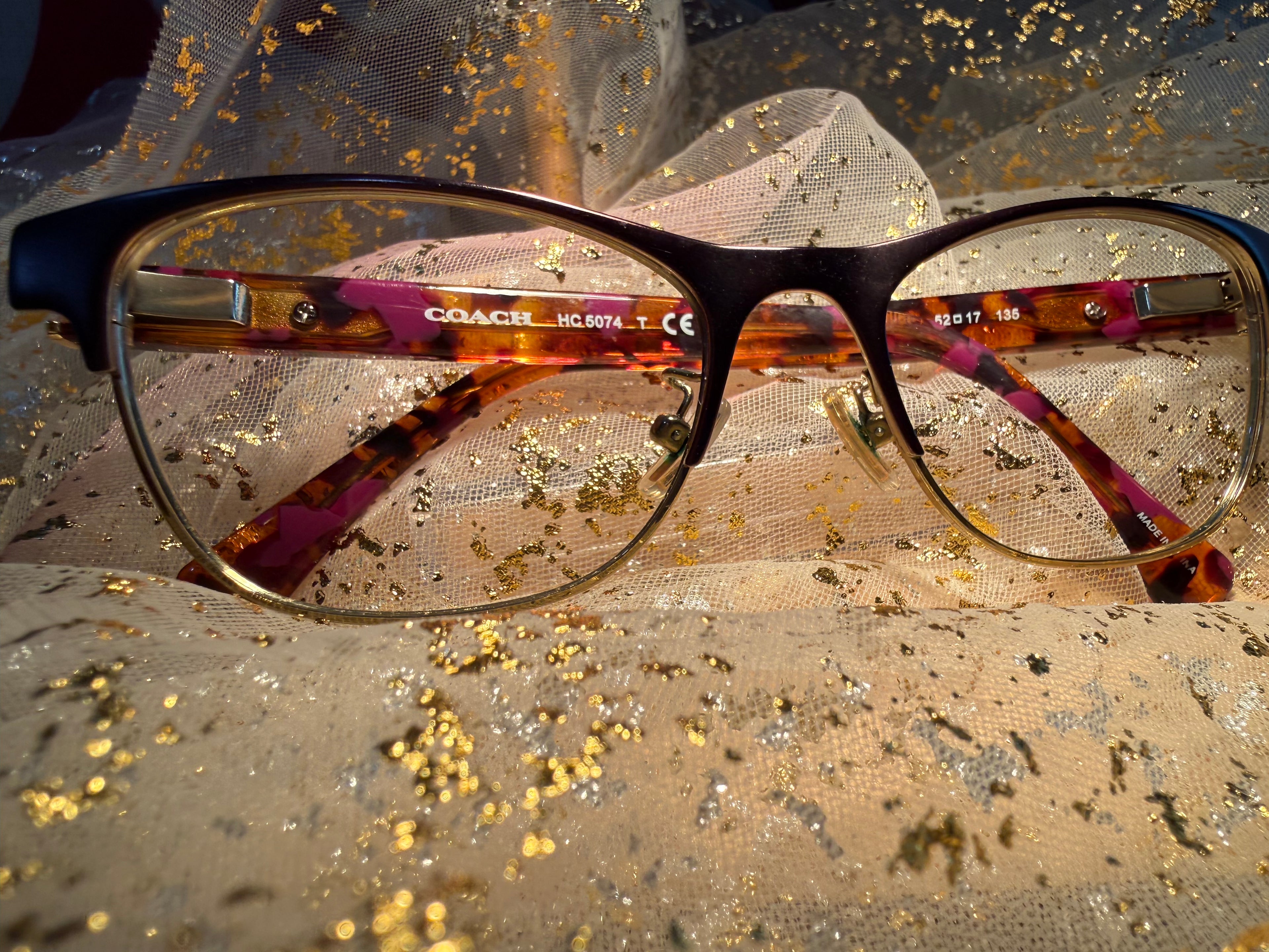 Pre- Love Coach HC5074, cat-eye frame, FRAMES ONLY, NO LENS, Acetate and metal eyeglasses,