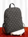 Michael Kors Cindy Large Logo Backpack – Black/Silver