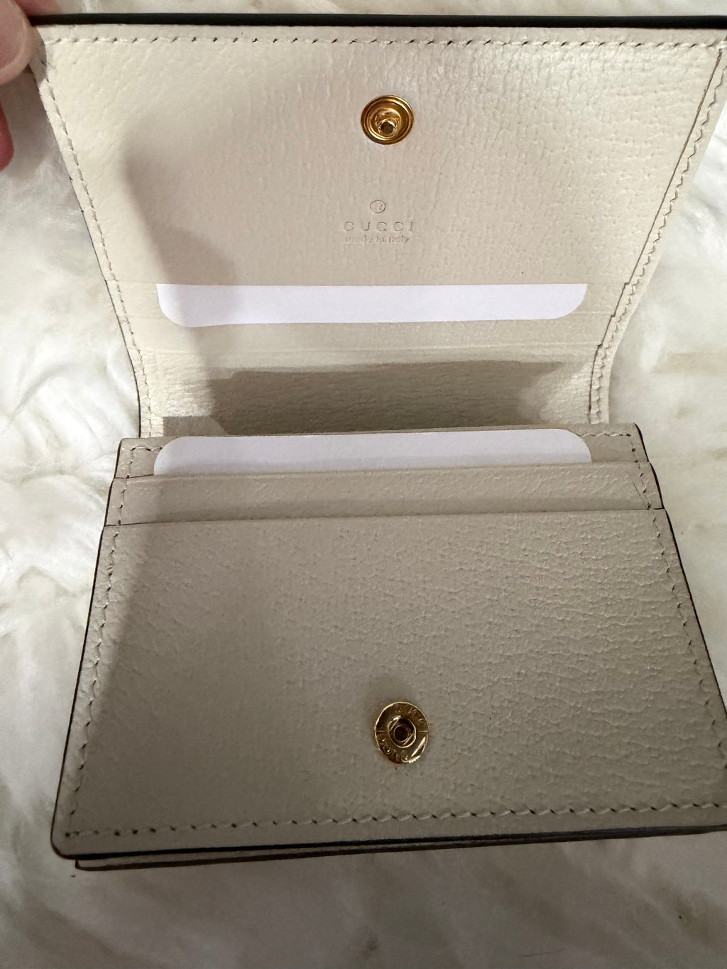 Gucci Petit Marmont Leather Card Case Double G Logo Bifold Wallet