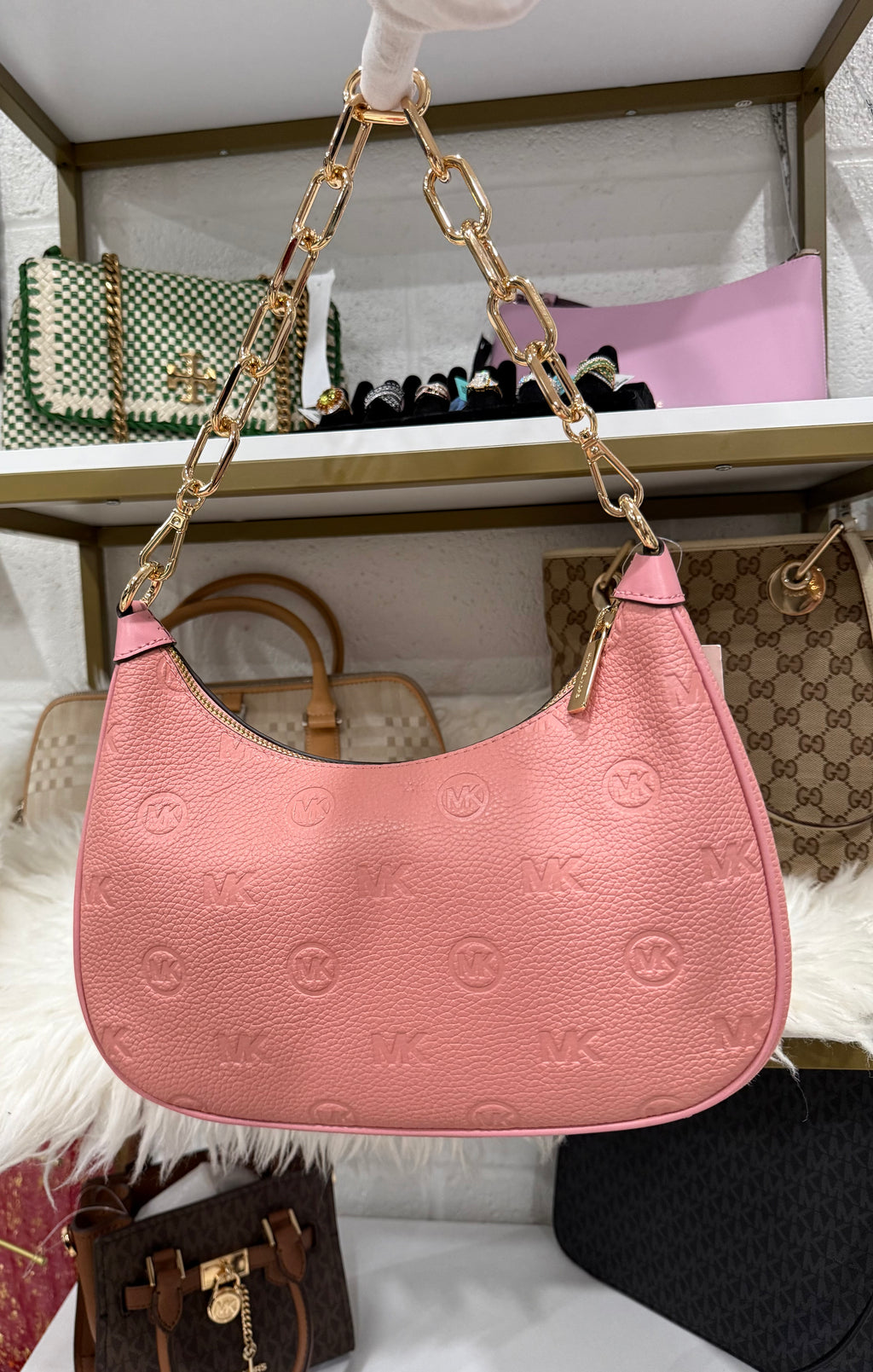 NWT Michael Kors Cora Large Leather Crossbody Shoulder Bag