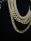 Gold Plated cubic Cuban chain necklace, 18 inches