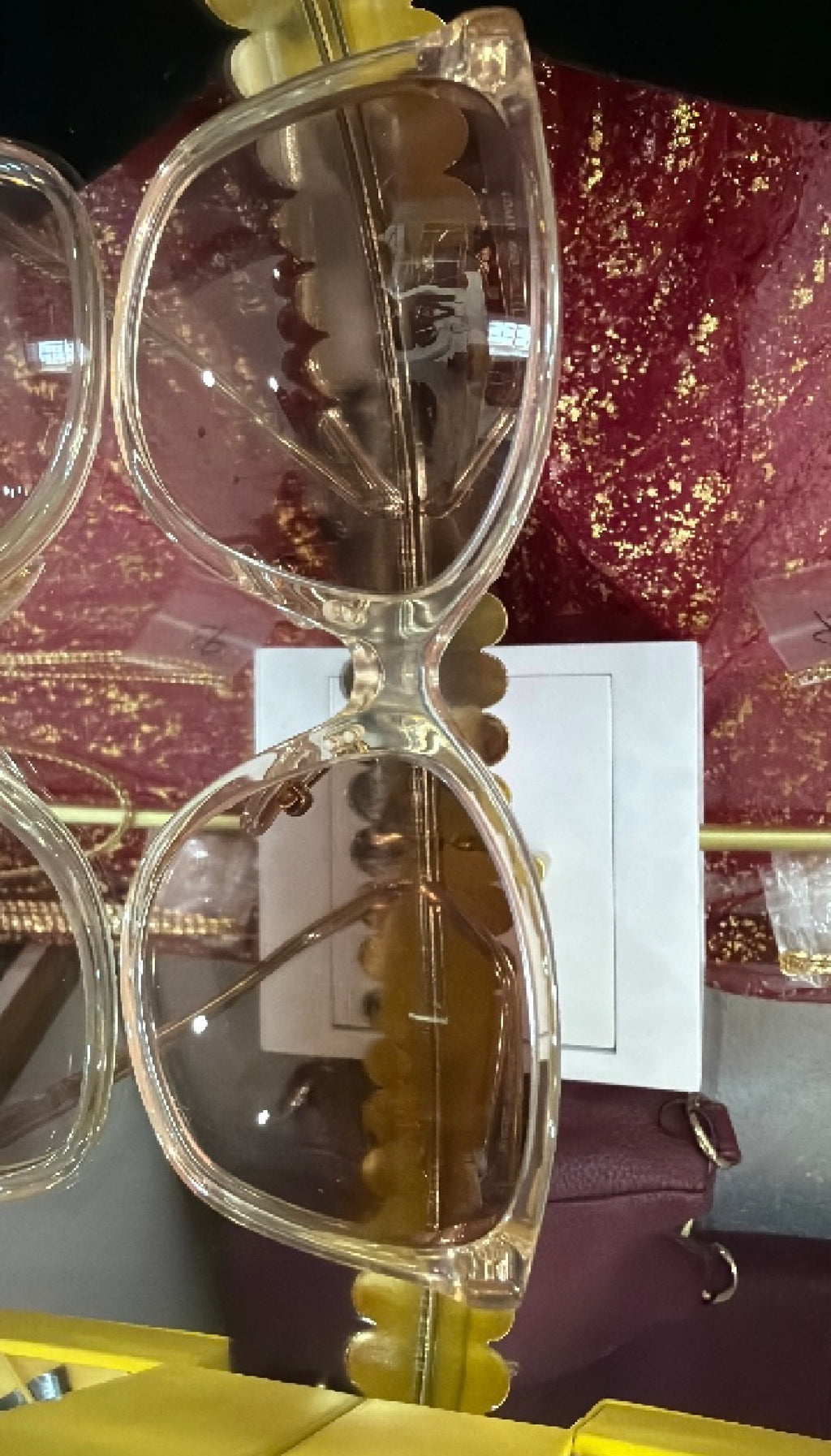 Original sunglasses, Coach HC8232, transparent champagne/crystal frame with gradient brown lenses